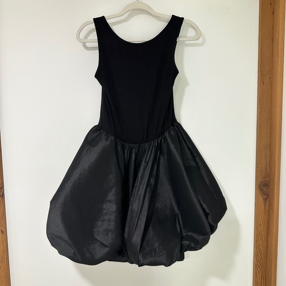 Lola Grace Dresses & Skirts - Lola Grace Black Bubble Hem Mini Dress Women Large Ribbed Knit Party Scoop Back